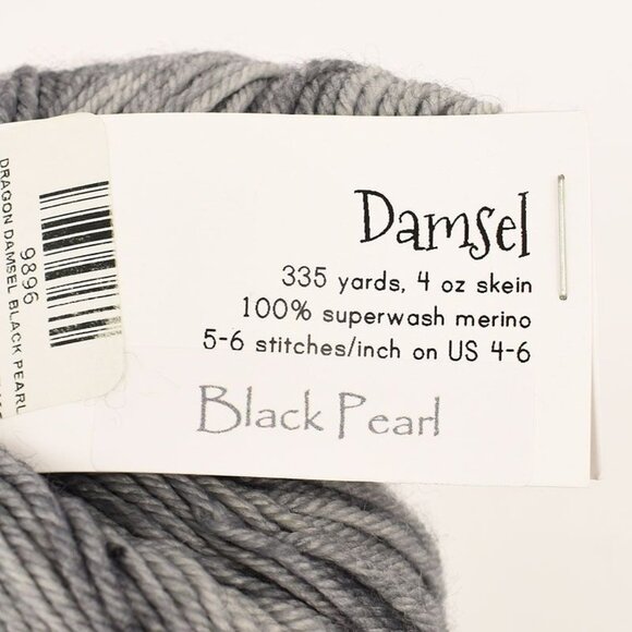 Dragonfly Fibers Damsel Yarn Superwash Merino 335 Yards 4 Oz Skein Black Pearl - Picture 3 of 4